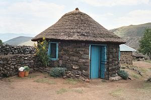 'n Rondawel in Lesotho.